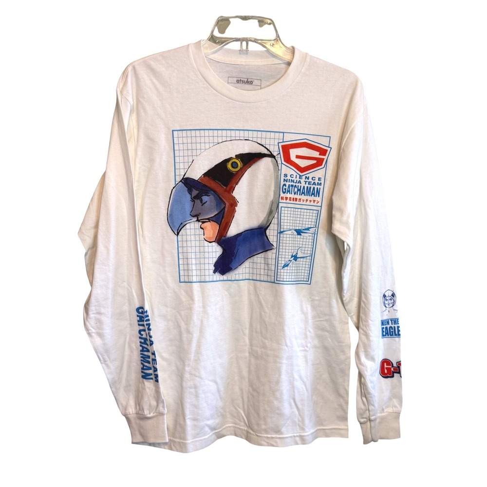 Atsuko Science Ninja Team Gatchaman Ken the Eagle Graphic Longsleeve Top White M